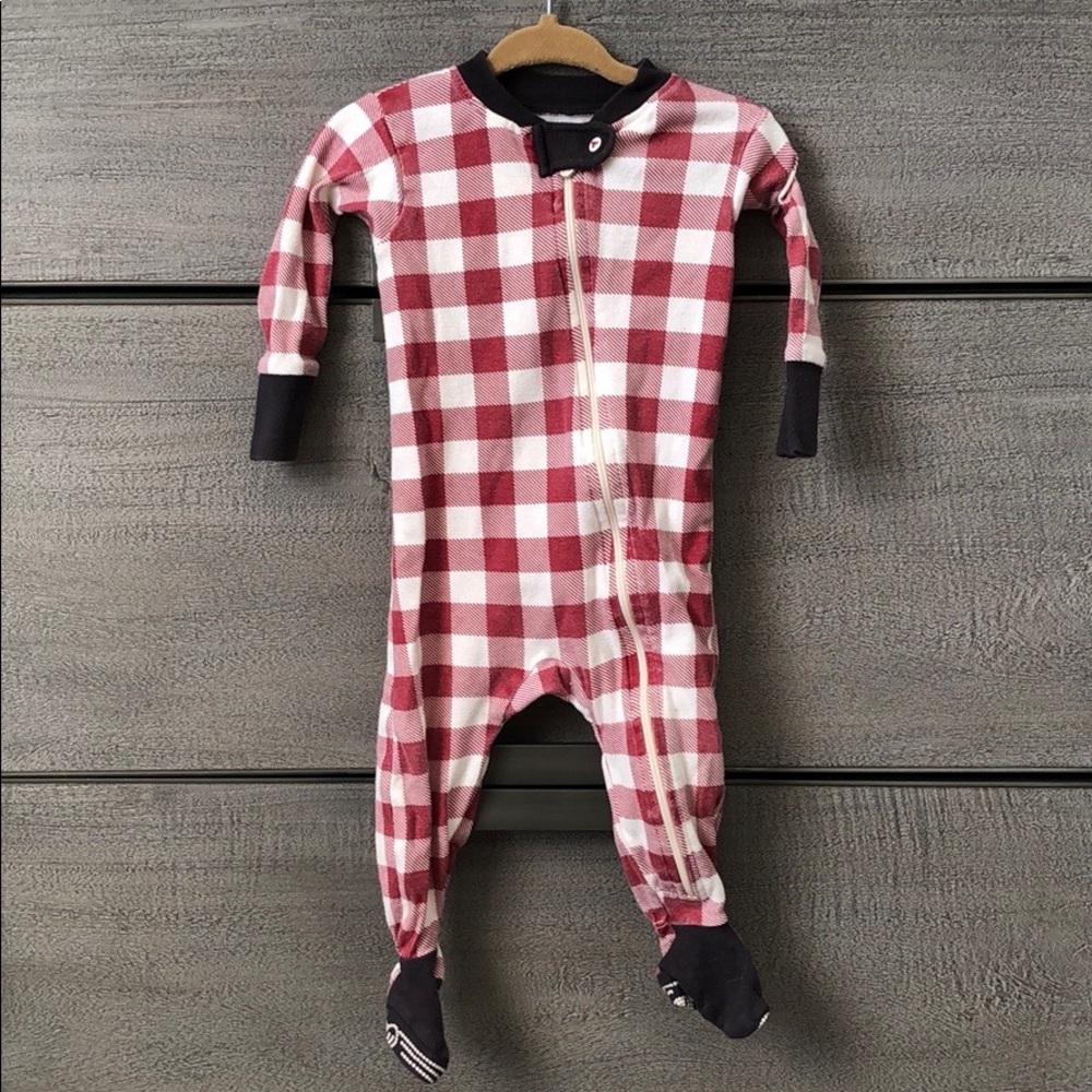 Burt’s Bees 6-9 mo plaid Footie